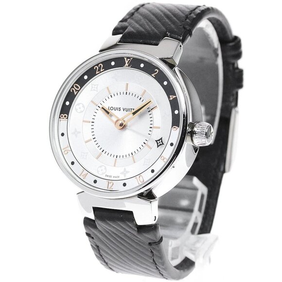 LOUIS VUITTON Tambour QA104 GMT Silver Dial Quartz Ladies Watch_828256 - Picture 1 of 6